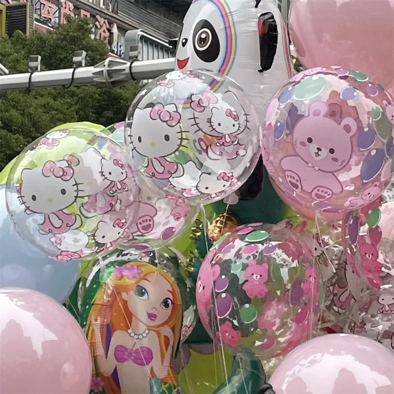 Sanrio Hello Kitty Cute Cartoon Kt Cat Transparent Balloon Kawaii Periphery Toy - £9.84 GBP