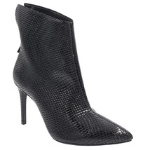 Aqua Women Stiletto Heel Ankle Booties Hendrix Size US 5.5B Black Snake Patent - £37.73 GBP