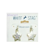 White Stag Rhinestone Silver Plate Stud Dangle Earrings Purple, Red, Blue - $13.66 CAD