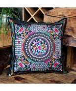 Embroidery Cushion Cover Pillow Case Vintage Flower Pattern P1 - £15.68 GBP
