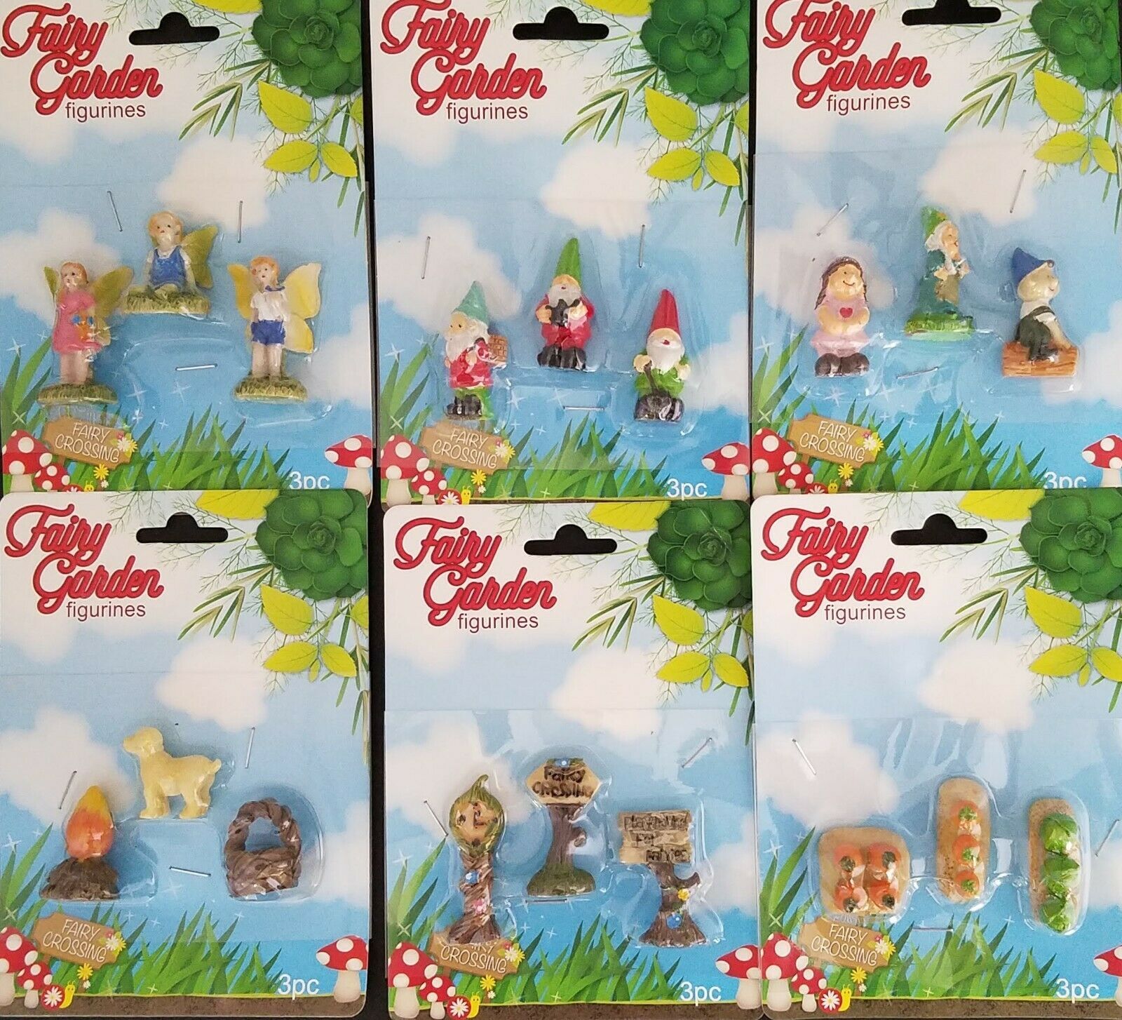 Fairy Garden Figurines 3/Pk S5, Select: Type - $2.99