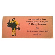 Huntington National Bank Advertising Ink Blotter Merry Christmas Columbu... - $21.87