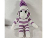 UNIQUE YAHOO DAN DEE SOCK MONKEY Purple White Stripes with Yahoo Hat Stu... - $17.81