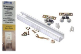 Johnson Hardware 100721DR Pocket Door Hardware Set 72&#39;&#39; L Track, Top Mou... - $46.53