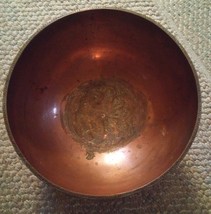 043 Antique Copper Bowl Etched? Stamped? Middle Eastern Persian Pakistan? - £219.38 GBP