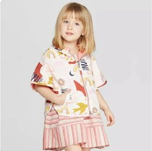 Genuine Kids® from OshKosh Toddler Girls&#39; Reversible Poncho Sweater - Cream/Pink - £14.06 GBP
