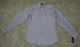 Mens Dress Shirt Apt 9 Purple Pin Striped Button Front Long Sleeve $42 N... - $17.82