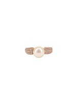 PEARLINE Womens Ring Pearl 9 Carat Luxury Gold Size UK J 1/2 - £582.70 GBP