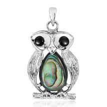 22mm Unique Owl/Bird Abalone Shell .925 Silver Pendant - £19.91 GBP