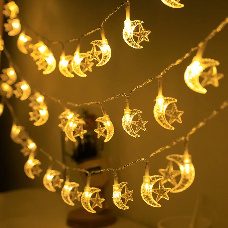 20led Eid Mubarak  Moon Led String Lights adan Kareem Decoration for Home 2023  - £125.96 GBP