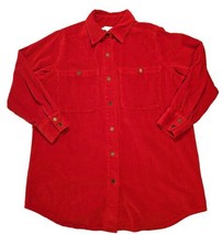 Roamans Corduroy Shirt Jacket Womens M Heavyweight Red Cotton Oversize W... - £21.56 GBP