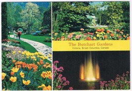 British Columbia BC Postcard Victoria The Butchart Gardens Multi View - $2.16