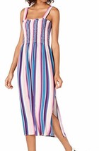 Bebop Women&#39;s Dress Blue Medium Striped Maxi Smocked Top Purple M - £15.50 GBP