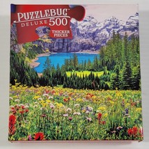 *I) Puzzlebug Deluxe Jigsaw Puzzle 500 Piece Swiss Alps Wildflowers Switzerland - $11.87