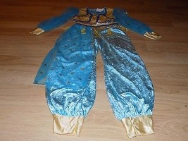 Size Medium 7-8 Disguise Princess Jasmine Genie Costume Pants Top Aqua Gold EUC - £36.08 GBP