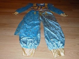 Size Medium 7-8 Disguise Princess Jasmine Genie Costume Pants Top Aqua Gold EUC - £34.72 GBP