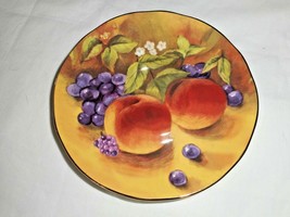 Duchess Bone China England Peach and Grapes Rich Colors 1950-60s Tea Cup Saucer - £17.39 GBP