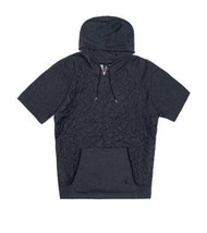 Jordan Mens Pullover Short Sleeves Quilted Fleece Hoodie,Black,Medium - £106.23 GBP