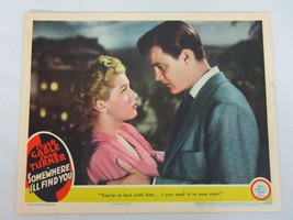 Somewhere I&#39;ll Find You 1942 Lobby Card Clark Gable Lana Turner MGM Romance - $59.39
