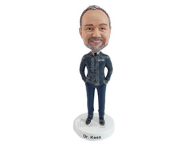 Custom Bobblehead Businessman on a semi-casual outfit read to start day fresh -  - £71.14 GBP