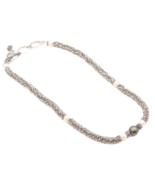925 Sterling Silver Vintage Necklace DEBORAH ARMSTRONG Carved Pearls  NE... - $475.21