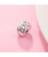 925 Sterling Silver Infinite Hearts Sparkling Clip Charm Bead - $310.54 MXN