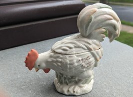 Lenox &quot;The Rise n&#39; Shine&quot; Rooster Sugar Bowl w/Lid  Fine Ivory 4.5 Inches Tall  - £19.80 GBP