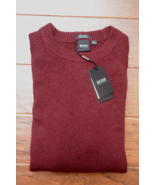 Hugo Boss $398 Men&#39;s Banilo Regular Fit Dark Red 100% Cashmere Knit Swea... - $169.24 CAD