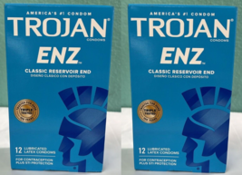 2x TROJAN ENZ Armor Premium Lubricant Latex Condoms 24 total / Exp 2026 - $13.85