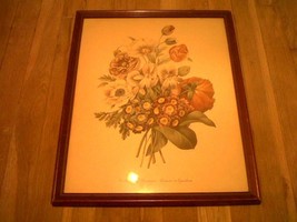 Famous French Flower Print of a Boquet 18&quot;x14&quot; excluding frame and glass - $49.00