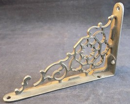 ANTIQUE CAST IRON SHELF SUPPORT SCROLLWORK PATTERN ANGLE SUPPORT 6x4&quot; - $28.70