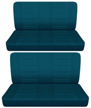 Solid Front and Rear bench car seat covers fits  1964 Chevy II Nova sedan  teal - $130.54