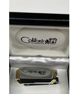 Colibri Money Clip Classic Look Brushed Stainless Steel Faux Gold Tips - $14.68
