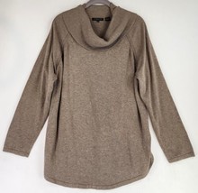 Jeanne Pierre Sweater Womens 1X Brown Distressed Cowl Neck Long Sleeve P... - £27.09 GBP