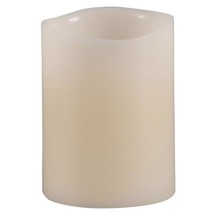 Everlasting Glow 33075 Wavy Edge Pillar Flameless Flickering Candle, Bisque - £9.49 GBP