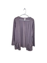 Chico&#39;s Weekends By Chico&#39;s 2(12) Large Gray Open Frant Cardigan Sweater - £23.69 GBP