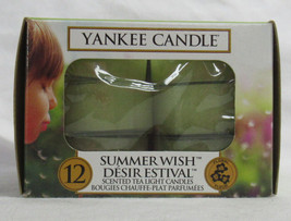 Yankee Candle 12 Scented Tea Light T/L Box Candles SUMMER WISH green 4-6 hrs - £16.31 GBP