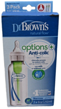 Dr. Browns  Options+ Anti-Colic Narrow Plastic Baby Bottles, 8oz, 2-Pack - £11.47 GBP
