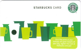 Starbucks 2010 Green Cups Collectible Gift Card New No Value - £1.58 GBP