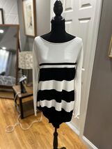 Sarah Pacini Black and White Striped Long Sleeve Sweater - $59.40