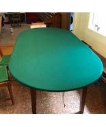 FELT poker table cover fits OVAL TABLE - 42 * 60&quot; - CORD DWST/ BL + BAG - £79.13 GBP