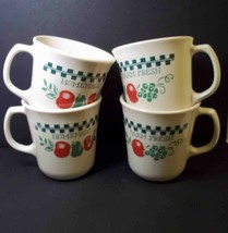 Corelle coffee mugs x 4 FARM FRESH Retired Corning USA  8 oz - £9.91 GBP