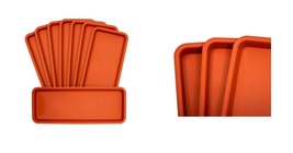 17x7 in 8 Pack Plastic Plant Rectangular Tray for Pot Saucers, Terracotta Color - £41.55 GBP