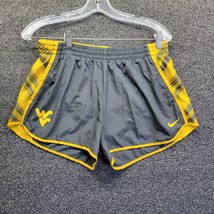 Nike Black and Gold Women's Sz L Dri-Fit Running Shorts WVU Mountaineers - $15.48