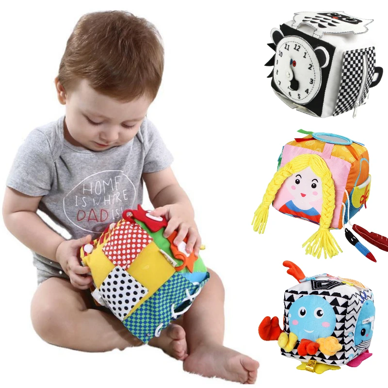 Montessori Baby Busy Blocks Toys Early Education Dressing Buckle Teaching Aids - £14.98 GBP