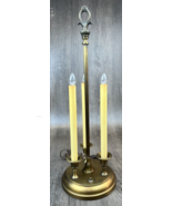 Vintage Brass Bouillotte Triple Candlestick Candelabra Desk Table Lamp T... - £78.44 GBP
