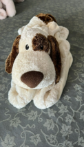 red envelope Baby Puppy Dog Lovey Blanket Plush Satin Paws Cream Brown G... - $29.65