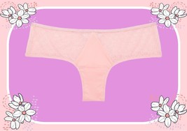 M  Pink Blossom Satiny Insert LOGO Lace Very Sexy Cheeky Victorias Secre... - £10.16 GBP