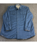 LL Bean Shirt Men&#39;s XXL Tall Blue Flannel Lined Hurricane Shacket Jacket... - £30.93 GBP