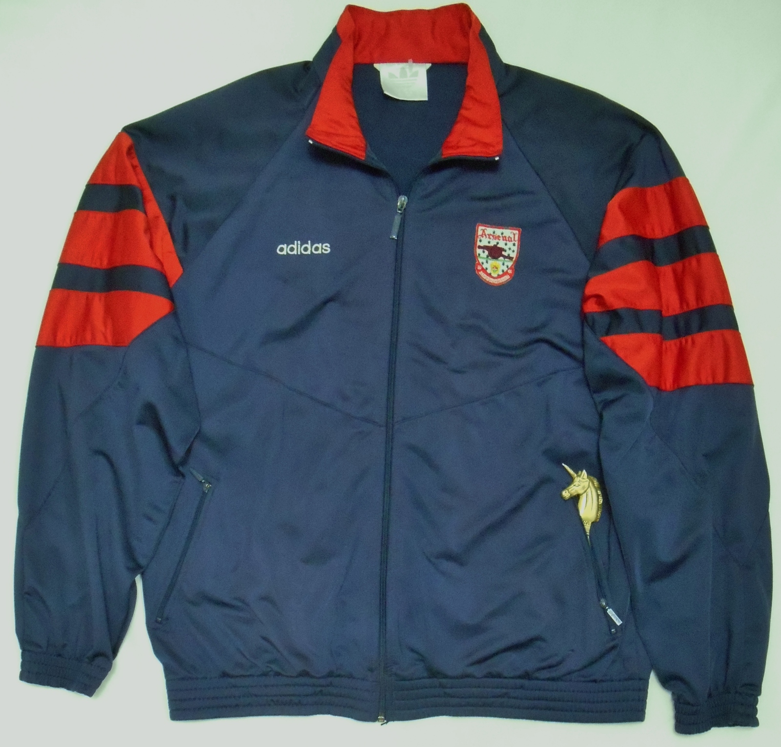 Primary image for ADIDAS Men's Vtg 90's ARSENAL FC Full Zip Track Jacket Navy Red sz L tag 42 /44